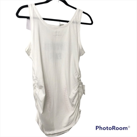MOTHERHOOD MATERNITY FUTURE FAN GRAPHIC TSHIRT WHITE BASEBALL TANK M - Picture 4 of 9